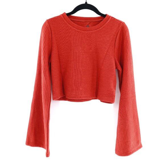 Band Of The Free Rust Long Sleeve Crop Top Womens Small  Boho Gypsy Hippie NWT - Picture 1 of 13